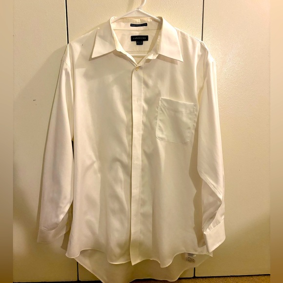 Lands End Men's Tailored Fit No Iron Solid Supima Cotton Oxford Dress Shirt - Picture 1 of 9
